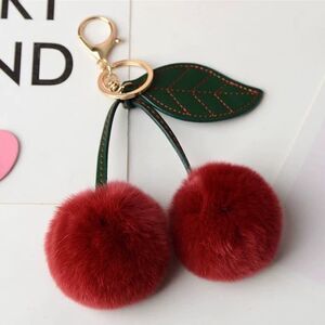 New Cherry Fuzzy Keychain Bag Charm Pulse Jewelry